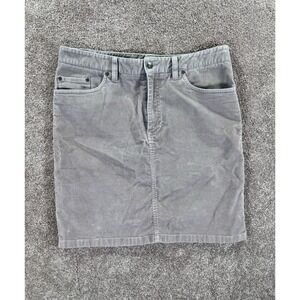 LL Bean Skirt Women's 14 Reg Beige Corduroy Knee Length Straight Stretch